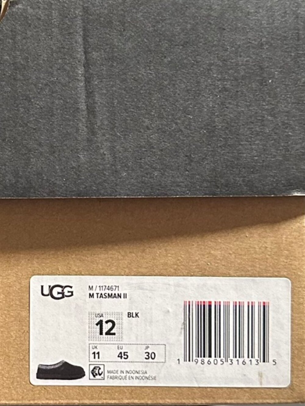 UGG Men's Tasman II Slipper - Black (Size 12) - Picture 5 of 5